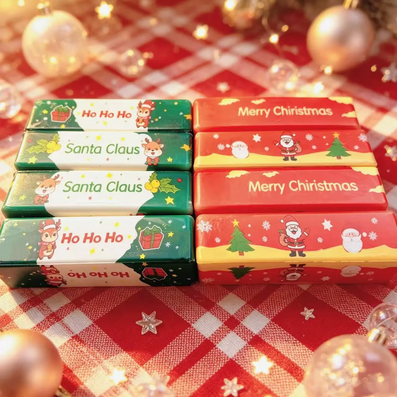 Noël Squishy Beurre Bâton Rebond Lent Anti-stress Jouet Dessin Animé Père Noël Élan Motif Cadeau de Fête