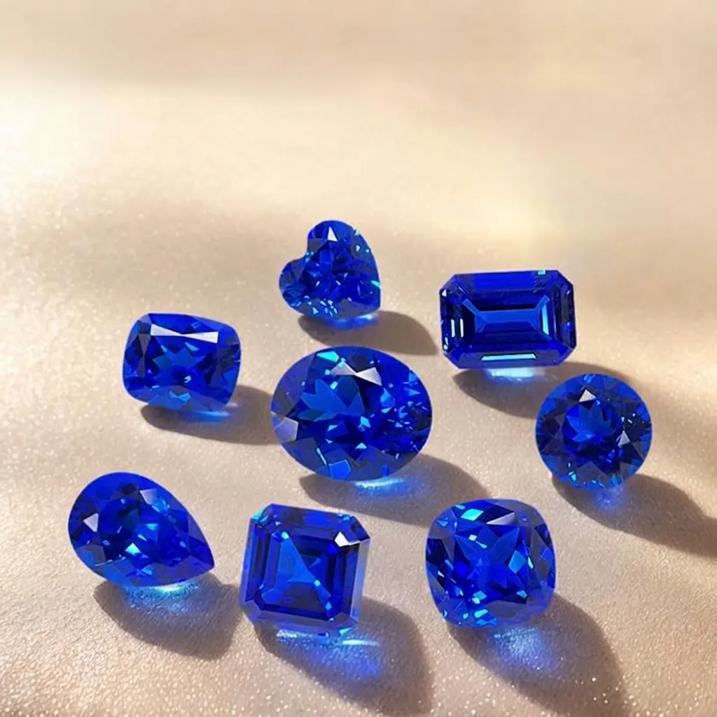 Lab Grown Cobalt Blue Spinel Polished Loose Gemstone Round Heart Emerald Cut Synthetic Blue Stones for DIY Jewelry Crafts