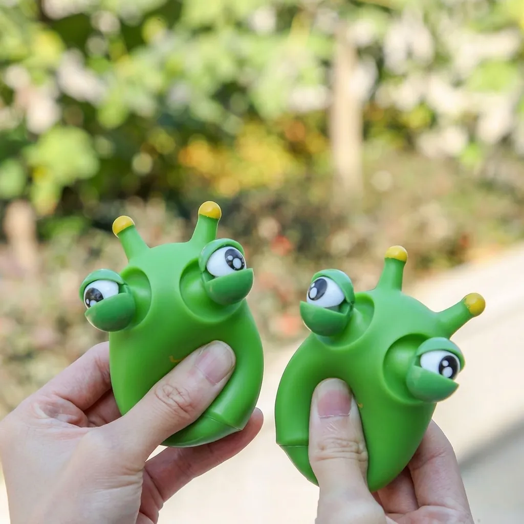 Schattige Rups Squishy Speelgoed Pop-Eye Decompressie Artefact Stressvermindering Vinyl Worm Speelgoed Voor Kinderen En Volwassenen