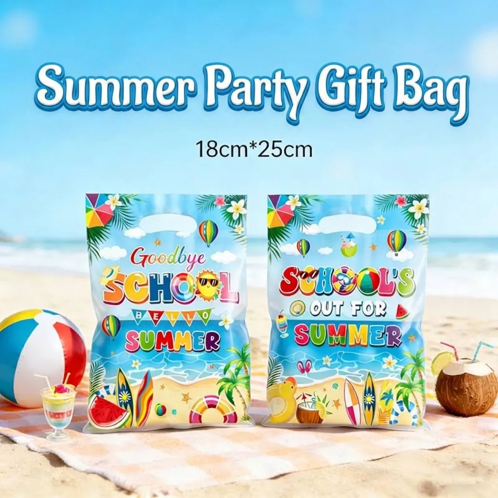 Zomerfeest Cadeauzakje Plastic Snoepzakje Strand Thema Handheld Goodie Bag Voor Kinderen Verjaardag School Vakantie Viering