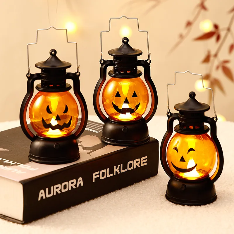 Φανάρι Κολοκύθας LED για το Halloween Χειροκίνητο Φως Πλαστικό Νυχτερινό Φως για Πάρτι Σπίτι Μπαρ Επιτραπέζια Ατμόσφαιρα Διακοσμητικά Στηρίγματα