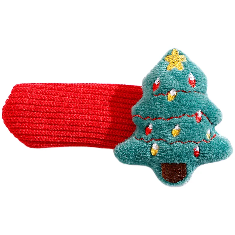 Christmas Door Handle Covers Santa Claus Tree Hanging Ornaments Plush Knitted Fabric For Holiday Home Decor Party Decoration