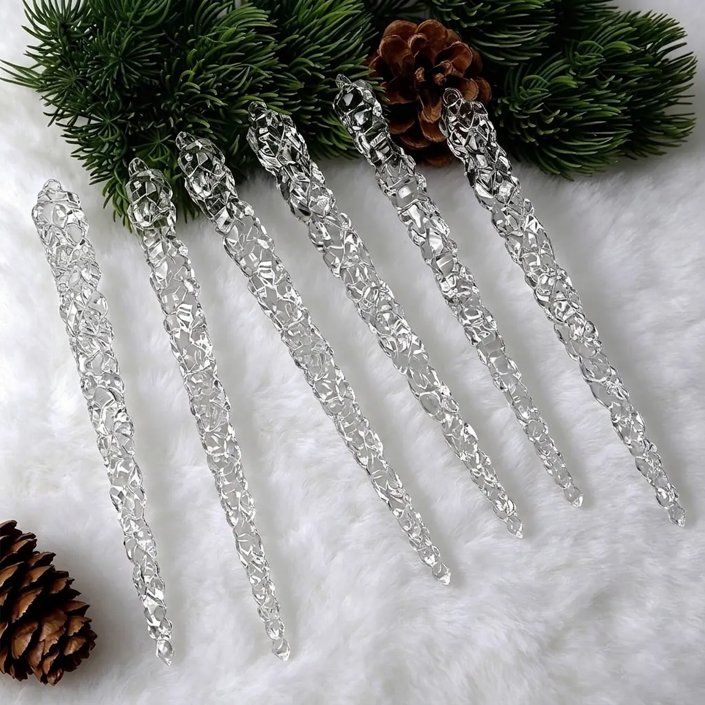 Transparante Kersthanger Acryl Ijspegels Sneeuwvlokken DIY Winter Decoratie Voor Bruiloft Hotel Feest Huis Kristal Hangers