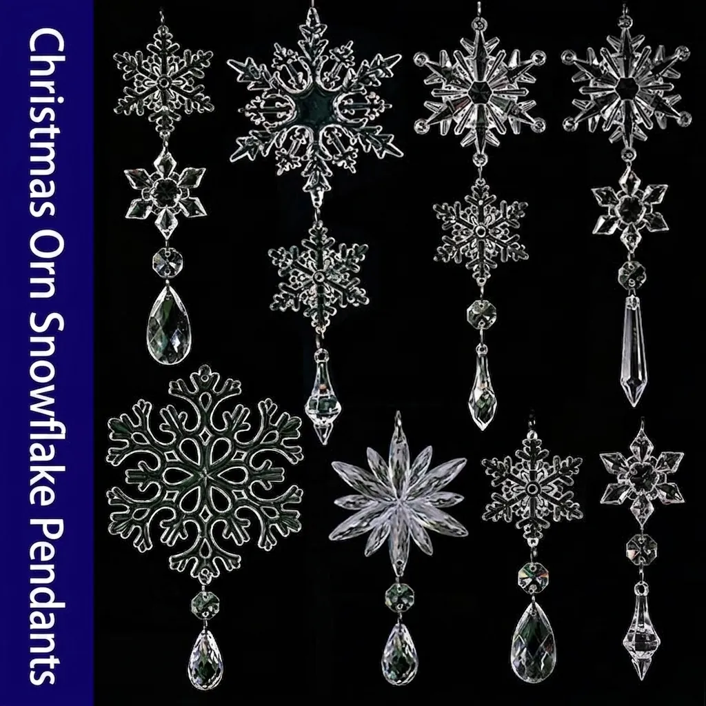 Klare Acryl Kristall Schneeflocke Ornamente Weihnachtsbaum Hängende Anhänger Eiszapfen Fensterdekoration Für Hochzeit Winter Wunderland Dekor