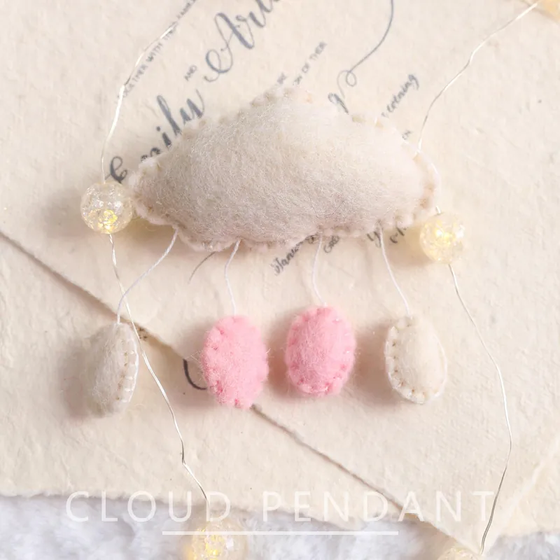 Handmade Felt Christmas Reindeer Ornaments Angel Wings Cloud Pendant Hanging Decoration DIY Xmas Tree Scene Layout Props