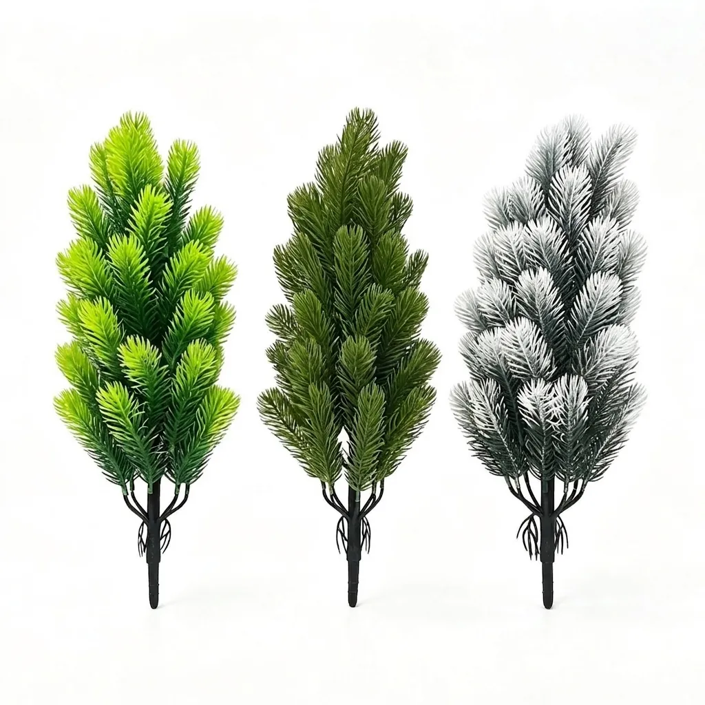 Artificial Snow Frosted Christmas Tree Mini Pine Tree Branches Plastic Cedar For Home Wedding Table Decor DIY Christmas Decorations