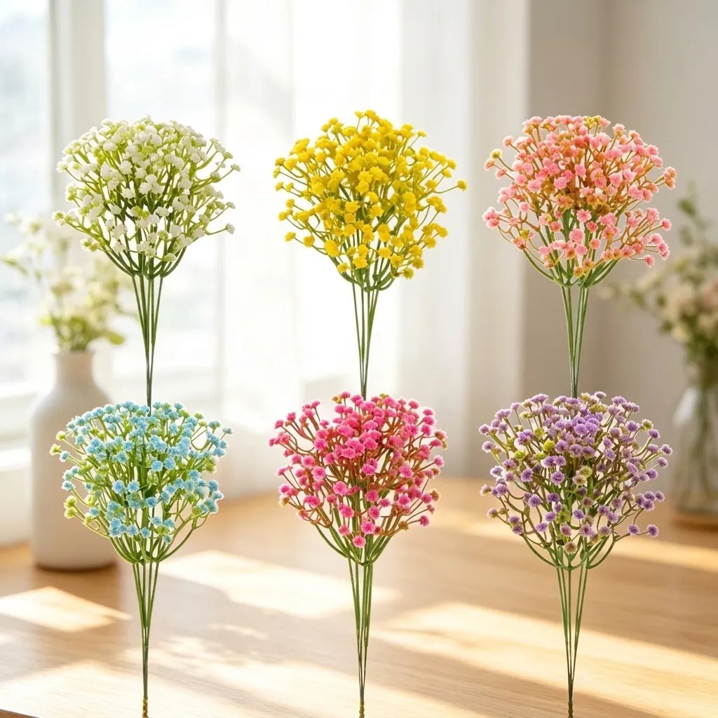 Artificial Baby's Breath Single Stem Gypsophila Realistic Plastic Flower For Home Wedding Party DIY Floral Decor