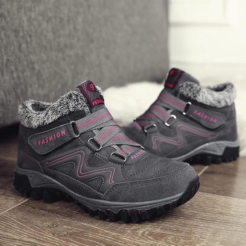 Winter Warm Fleece Lined Thicken Snow Boots For Men Women Outdoor Anti Slip Rubber Sole Sport Running Casual Cotton Shoes