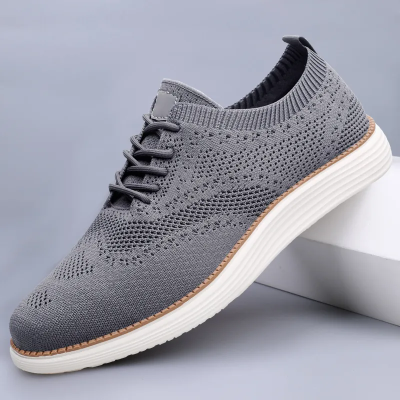 Chaussures de Marche Flyknit Respirantes pour Hommes Sneakers Décontractées Légères Chaussures de Course en Maille Confort Mode