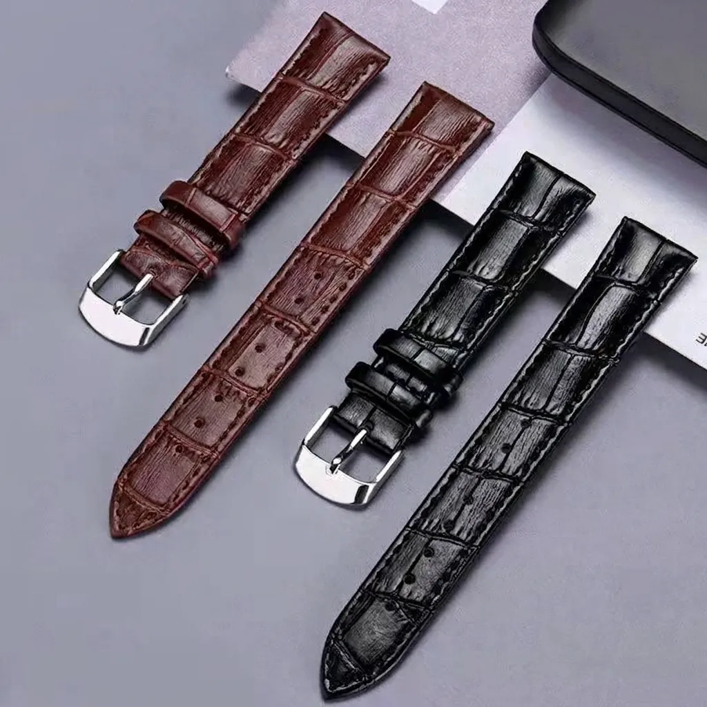 Universal PU Leder Uhrenarmband Krokodilmuster Bambusmaserung Ersatzband Für Herren Damen 12 14 16 18 20 22mm