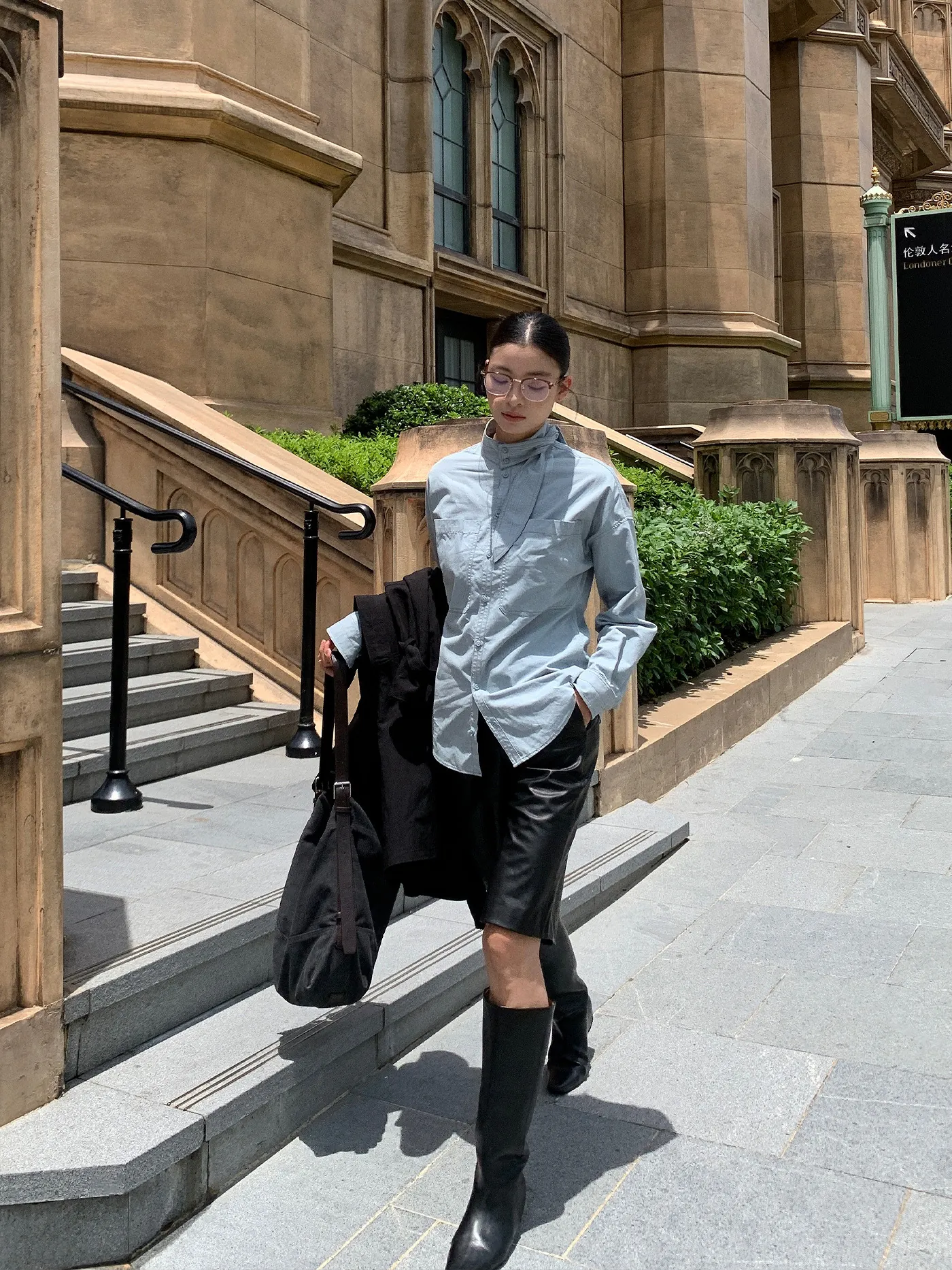 Women PU Leather Bermuda Shorts High Waist Wide Leg Straight Casual Faux Leather Knee Length Shorts Khaki Coffee