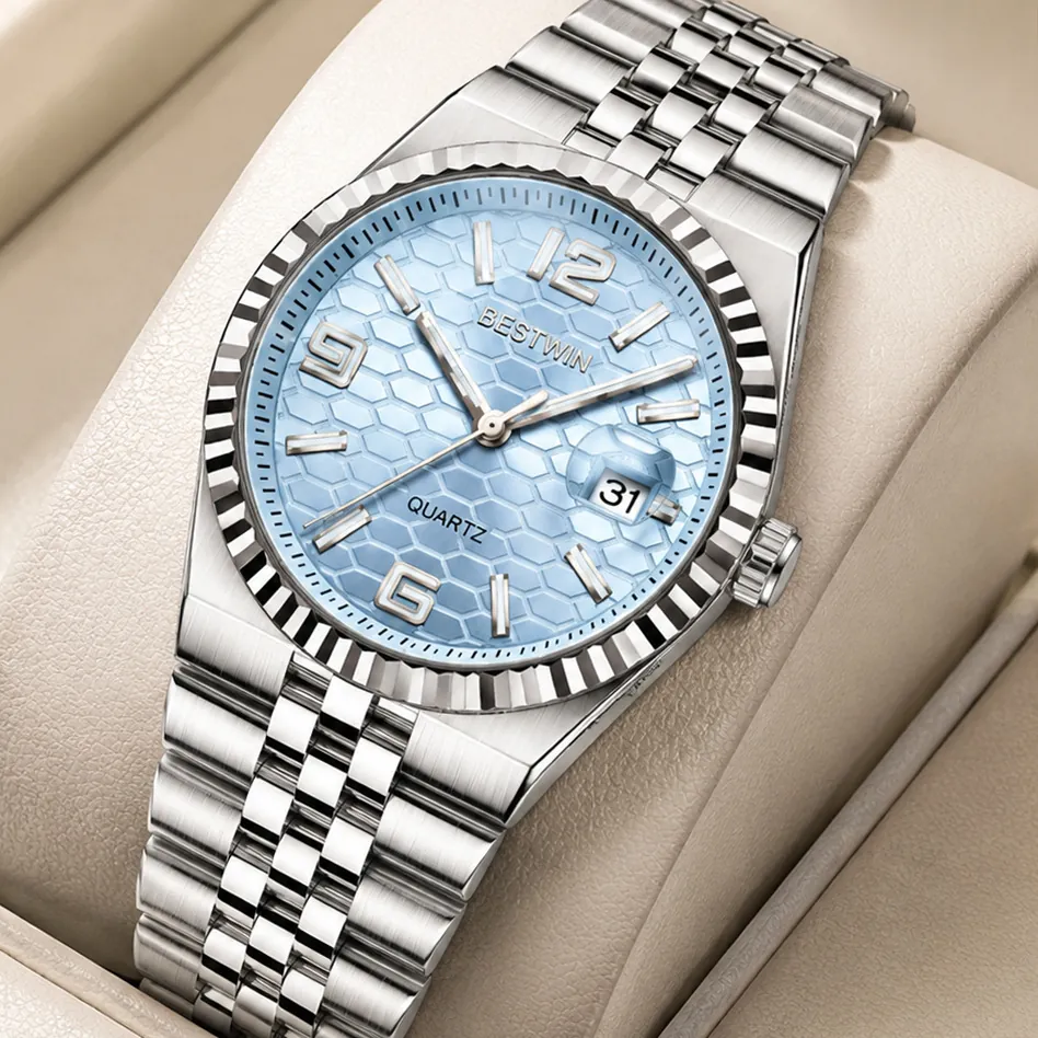 Herren Business Quarzuhr Edelstahlarmband Leuchtend Wasserdicht Kalender Klassische Mode Armbanduhr Für Herren Elegante Dress Watch