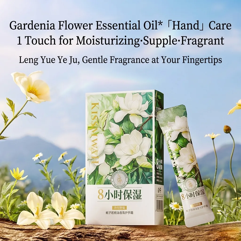 Crema de Manos con Fragancia de Aceite Esencial de Gardenia Hidratante Nutritiva Barra Portátil Cuidado de la Piel de las Manos para Otoño Invierno Mujeres
