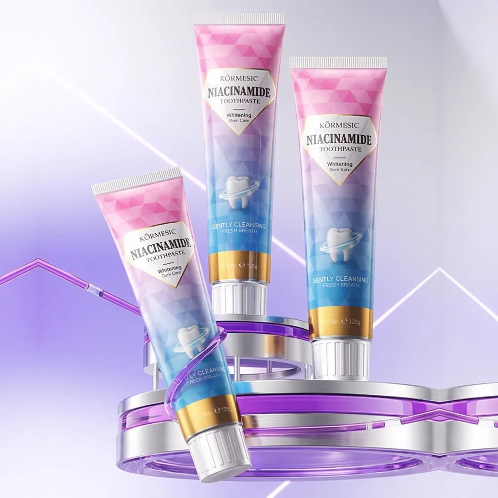 Pasta de Dientes Blanqueadora de Niacinamida KORMESIC Cuidado de Encías Aliento Fresco Eliminación de Manchas Dentales Higiene Oral