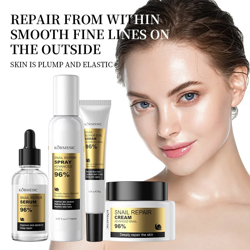 Fortgeschrittenes Schnecken-Hautpflegeset Für Damen Hydratisierende Gesichtsessenz Reparatur-Spray Augencreme Gesichtscreme Nährendes Kit