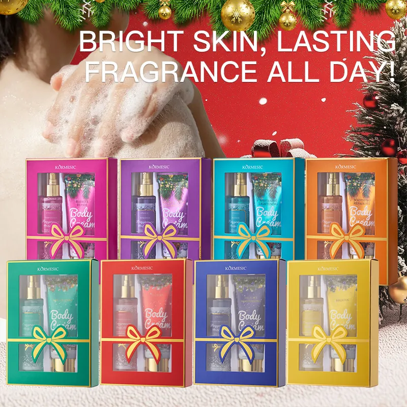 KORMESIC Fragrance Body Care Gift Set Moisturizing Body Cream And Alcohol Free Fragrance Body Mist For Women Holiday Skin Care Set