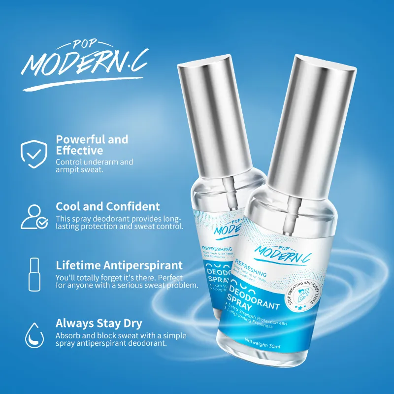 POP MODERN.C Underarm Deodorant Spray Long Lasting Anti Perspirant For Body Odor Removal Refreshing Scent Unisex Body Care