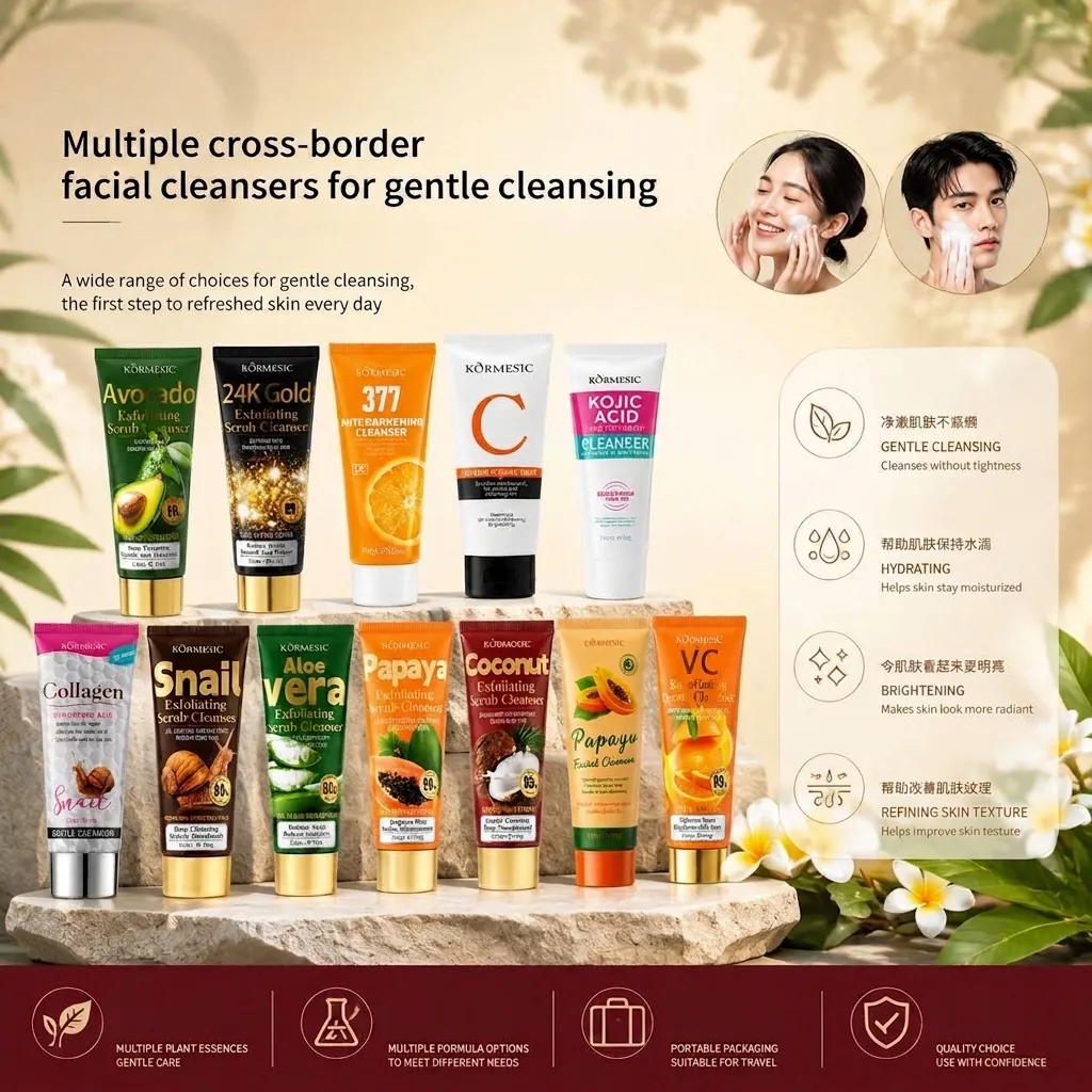 KORMESIC Tiefenreinigung Gesichtsreiniger Schnecke Kollagen Hyaluronsäure Vitamin C Papaya Aloe Avocado Extrakt Gesichtswäsche Hautpflege