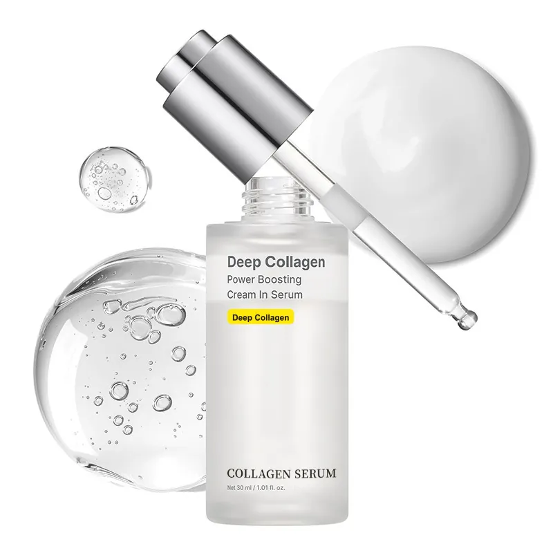 Ορός Προσώπου Deep Collagen Power Boosting Ενυδατικός Συσφικτικός Ορός Περιποίησης Δέρματος Με Γυάλινο Μπουκάλι Σταγονόμετρου