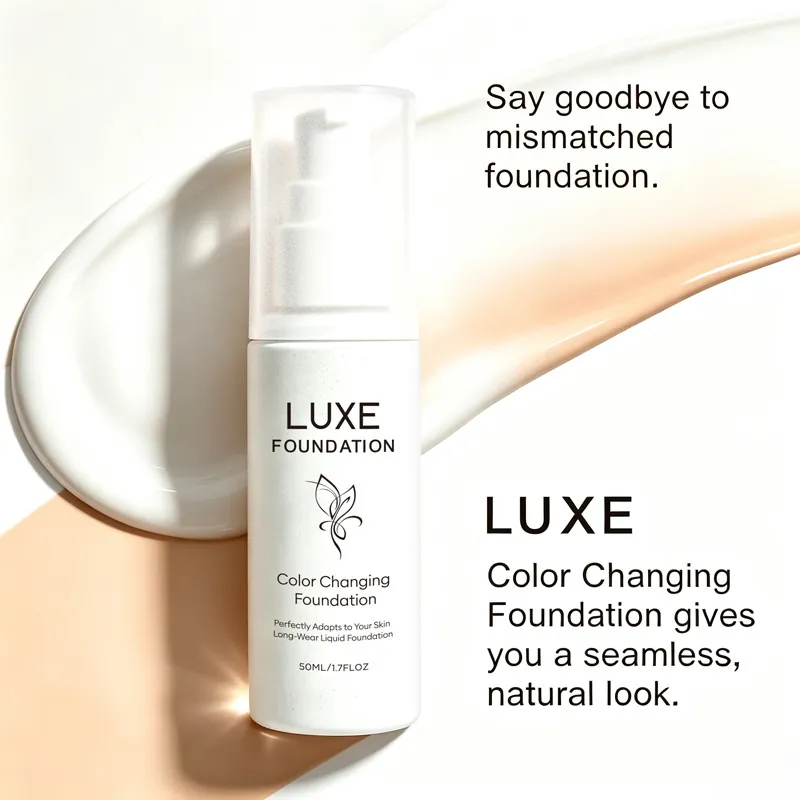 Fond de Teint Liquide Changeant de Couleur Couvrance Impeccable Ajustement du Teint Maquillage Visage Hydratant