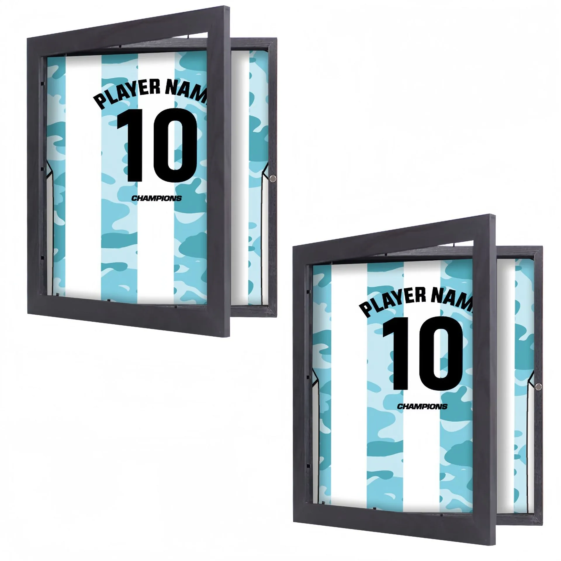Sports Jersey Display Frame Shadow Box Magnetic Flip Cover MDF Wood Frame For Basketball Football T-Shirt Memorabilia 13 11 14 16 20