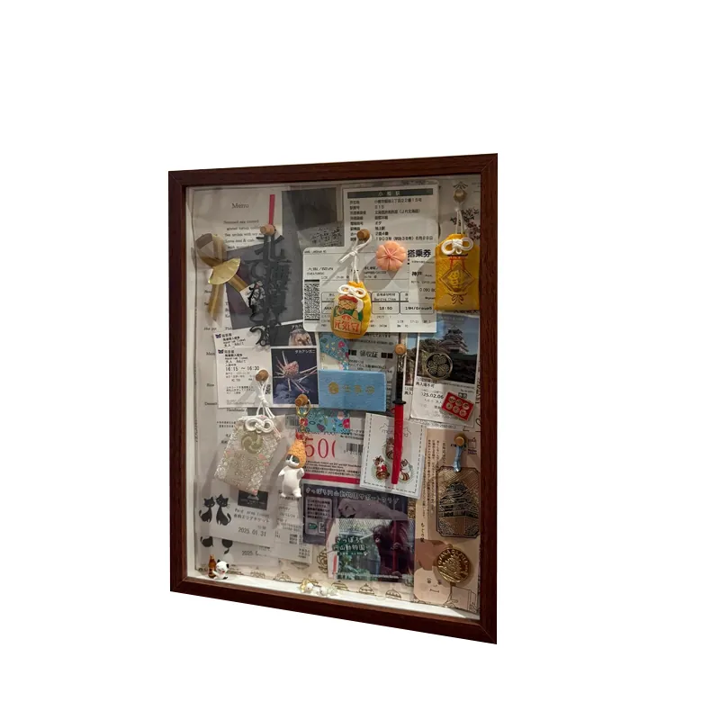Modern MDF Shadow Box Souvenir Keepsake Organizer Transparent Dustproof Storage Photo Frame For Travel Ticket Stubs Concert Memorabilia Display Box