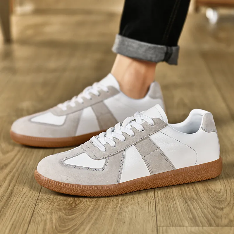 Sneaker Retro GAT German Army Trainers Per Uomo Donna Casual Pelle Scamosciata Patchwork Suola in Gomma Scarpe Basse Sneakers Bianche