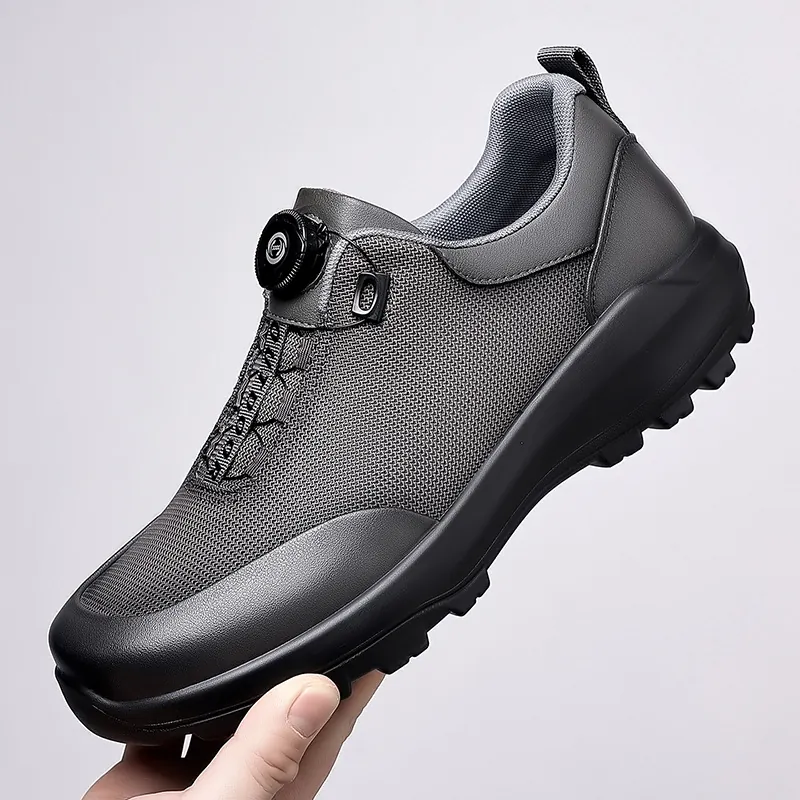 Scarpe da Trekking da Uomo All'aperto Antiscivolo Leggere Traspiranti in Mesh PU Sneakers per Trail Running Scarpe Sportive con Fibbia Rotante