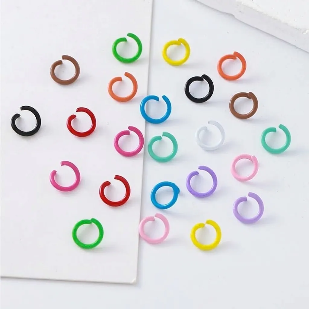 Anillas Abiertas de Metal Esmaltado de Colores para Creación Joyería DIY Anillas Conexión Componentes Joyería Artesanal