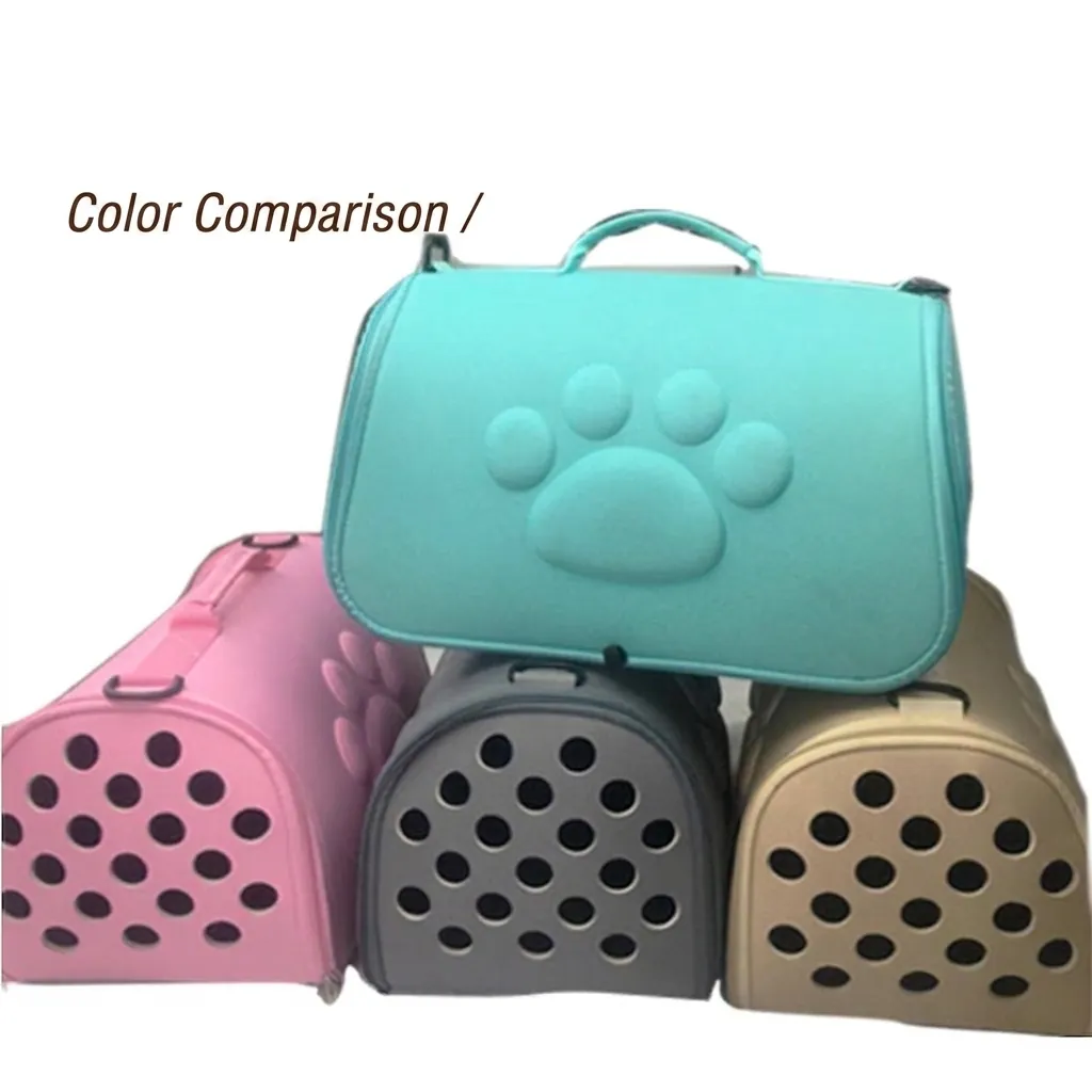 Portable Foldable Breathable EVA Pet Carrier Bag For Cats Small Dogs Outdoor Travel Paw Print Handbag Shoulder Pet Travel Tote