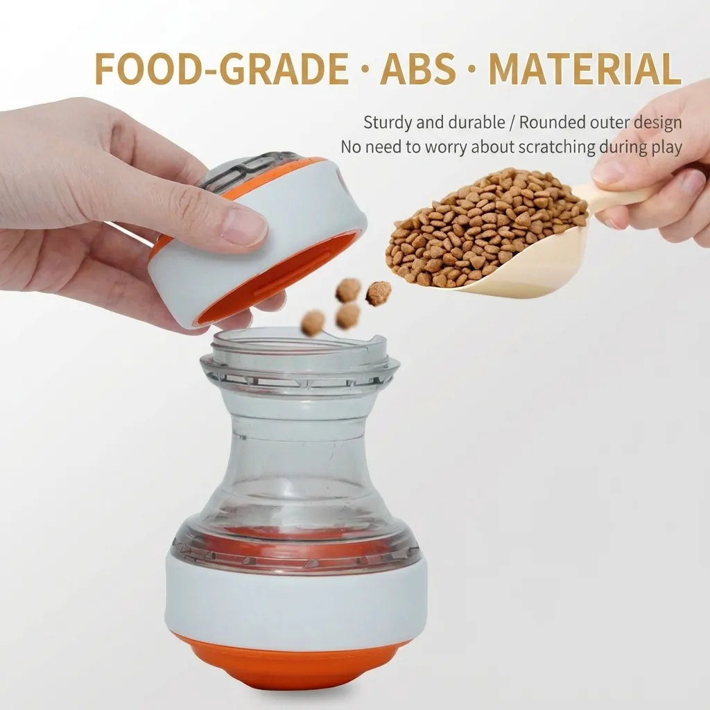Jouet Interactif pour Chien Rouleau Distributeur de Croquettes pour l'Entraînement du QI Balle Alimentation Lente en Plastique