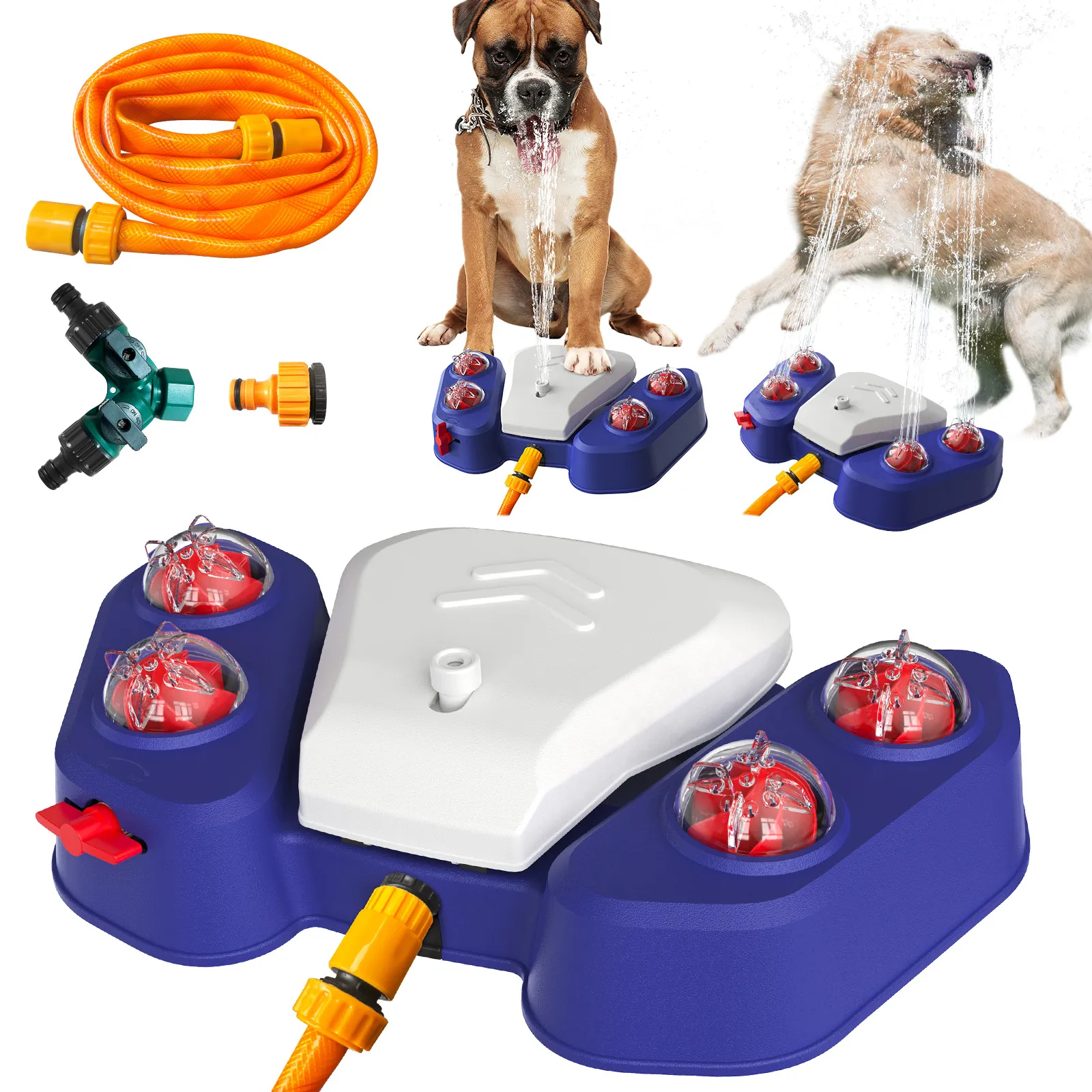 Juguete de Fuente de Agua para Perros al Aire Libre Rociador Automático Bebedero Interactivo para Perros Grandes Actividad de Jardín Juguete de Plástico