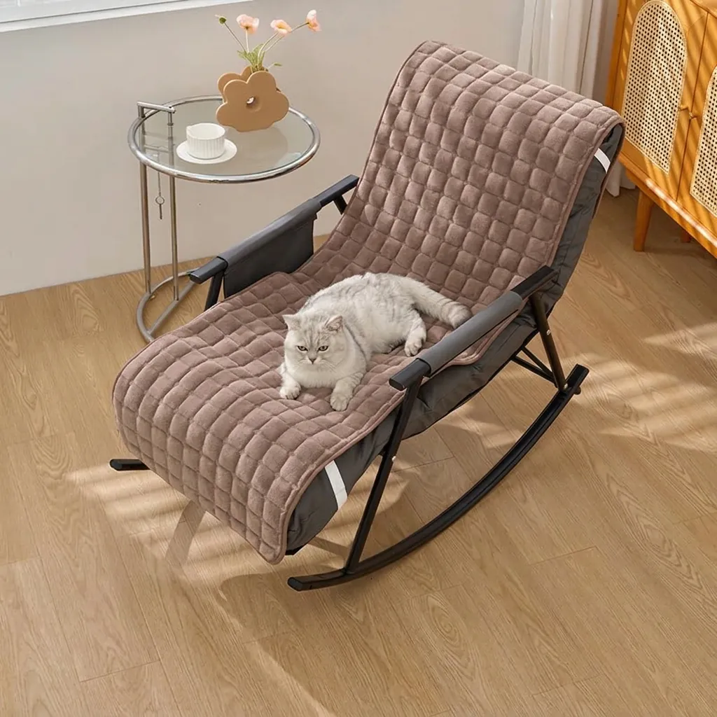 Verdickte Cord Liegekissen Kariertes Muster Schaukelstuhl Kissen Warmes Relaxsessel Matte Für Büro Zuhause Bequemes Sitzen