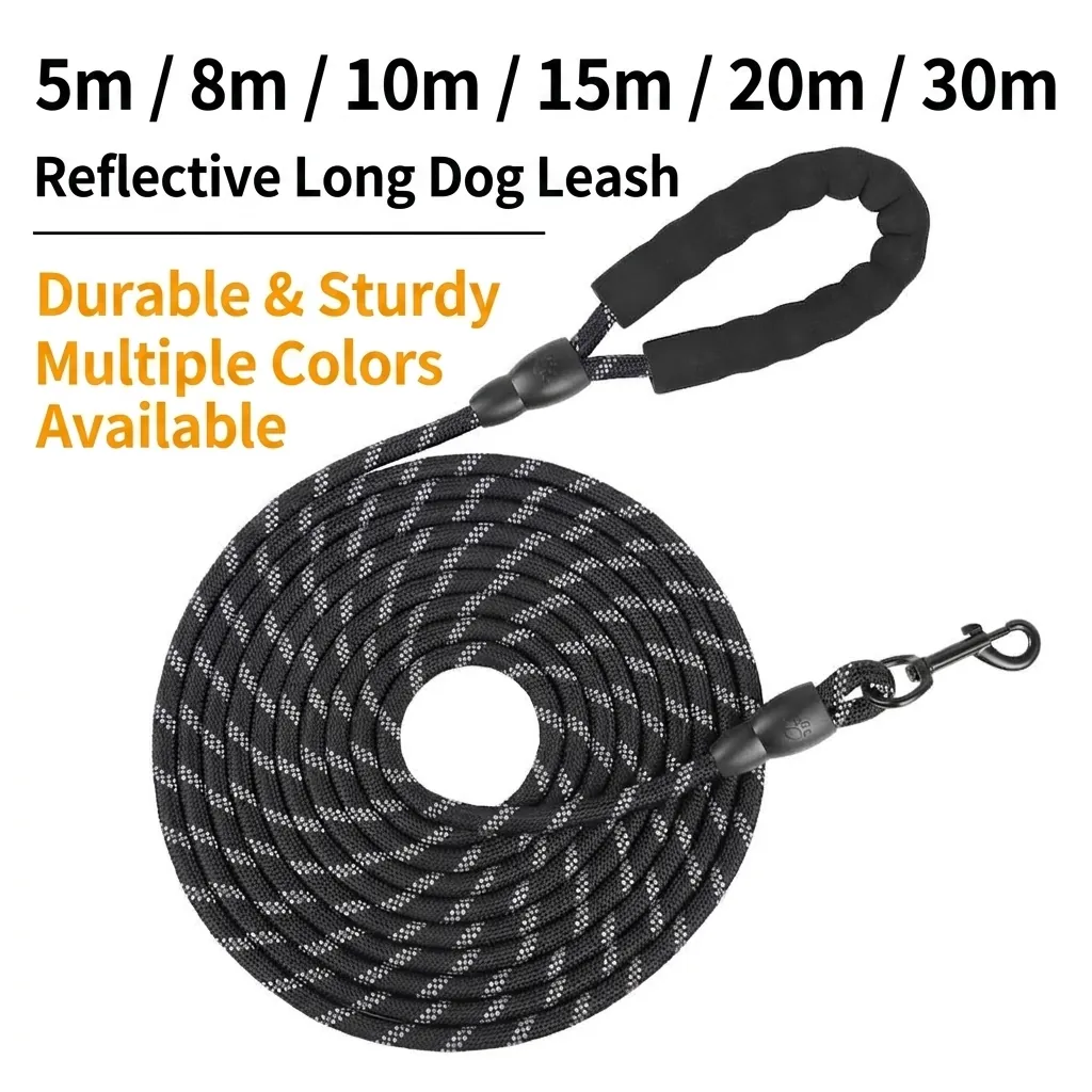 Reflektierende Hundeleine Nylon Lange Trainingsleine Gepolsterter Schaumstoffgriff Drehbarer Robuster Haken Für Große Mittlere Hunde Outdoor