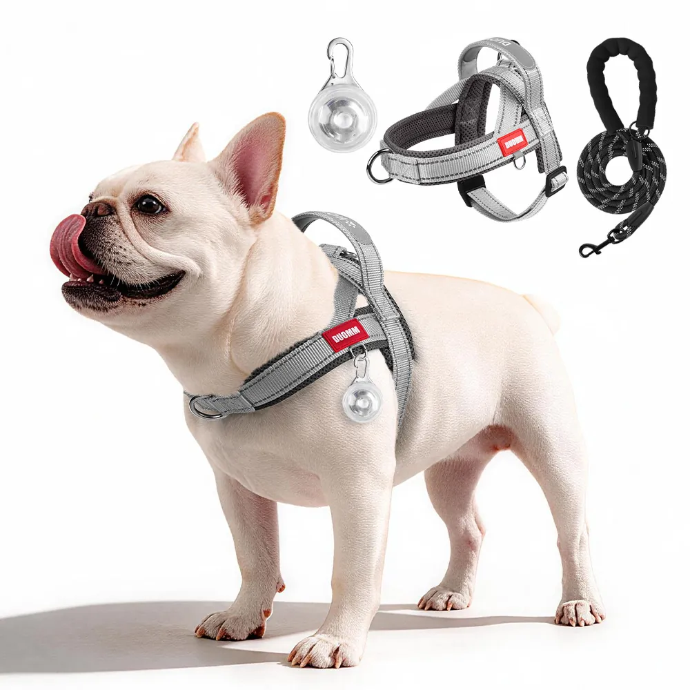 Reflective Dog Harness No Pull Breathable Mesh Soft Pet Saddle Vest Harness Adjustable Contrast Color Small Medium Dogs