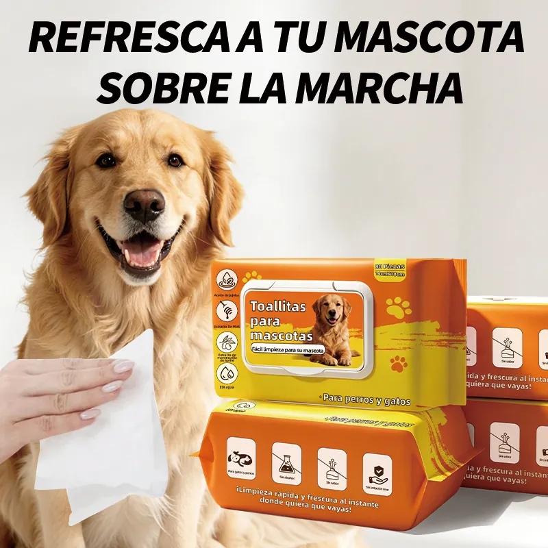 Lingettes Pour Animaux De Compagnie Chiens Et Chats Tissu De Nettoyage Sans Rinçage Lingettes De Toilettage Désodorisantes Douces Pour Oreilles Yeux Pattes Visage Corps