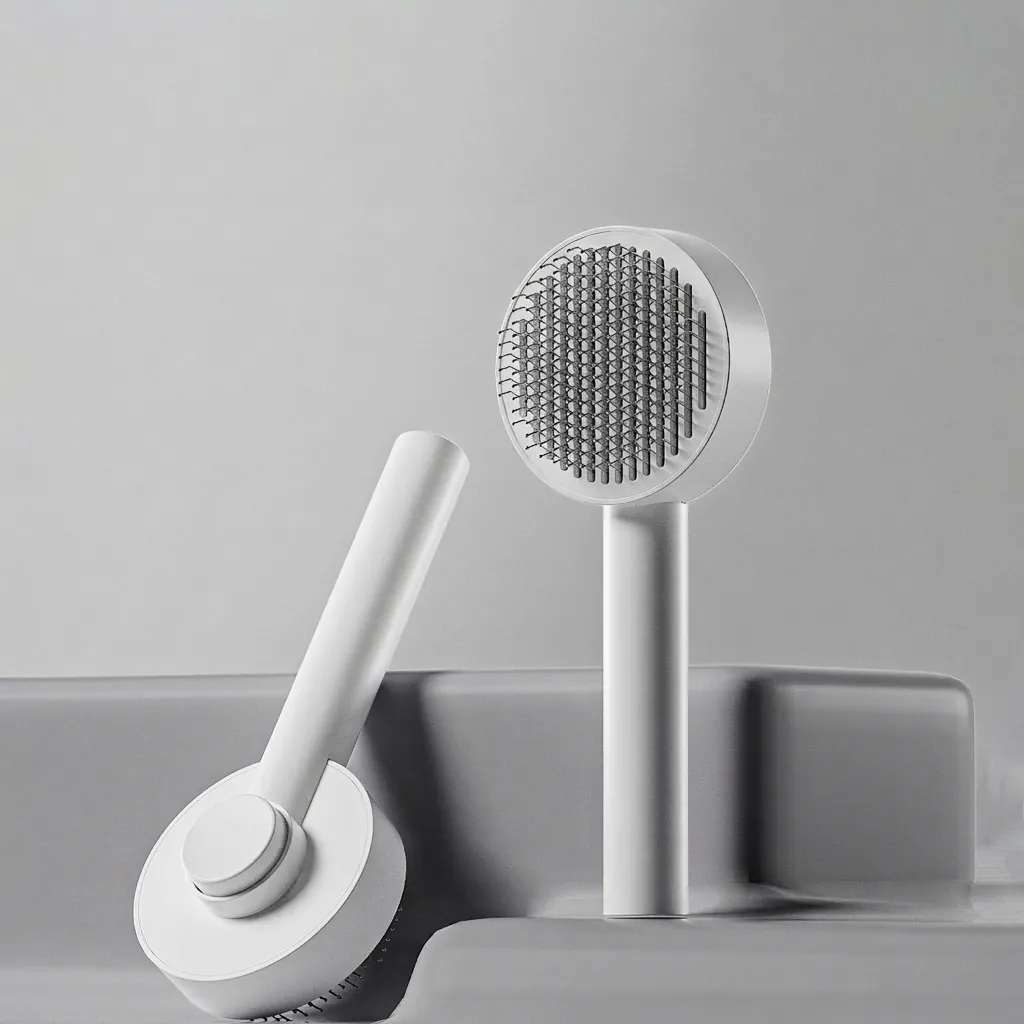 Pet Self Cleaning Slicker Brush For Dogs And Cats Stainless Steel Grooming Comb For Shedding Massage Removing Loose Hair