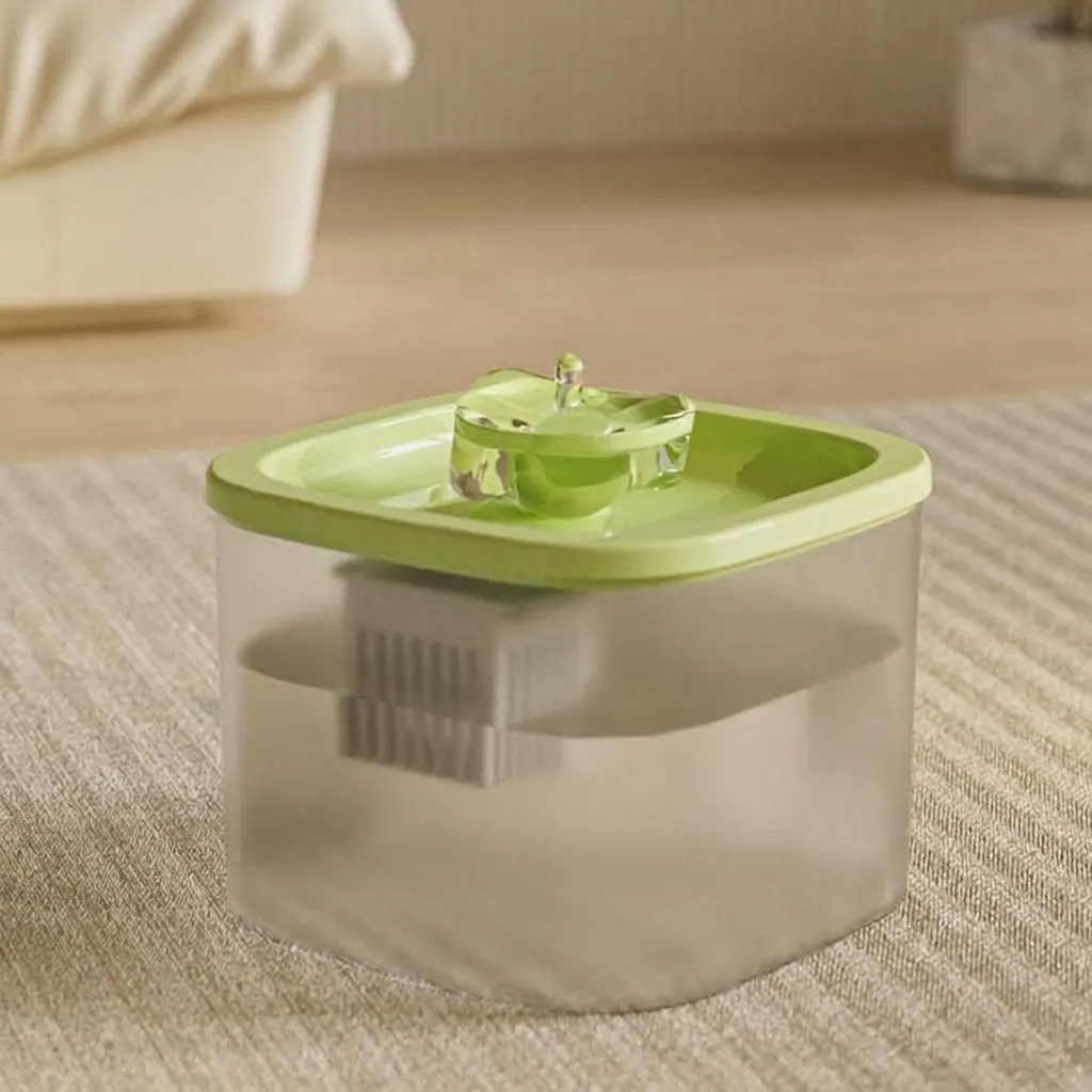Automatischer Haustier-Trinkbrunnen Katzen-Wasserspender Mit Leiser Pumpe 1L Kapazität Gefilterter Quadratischer Napf Für Katzen Hunde