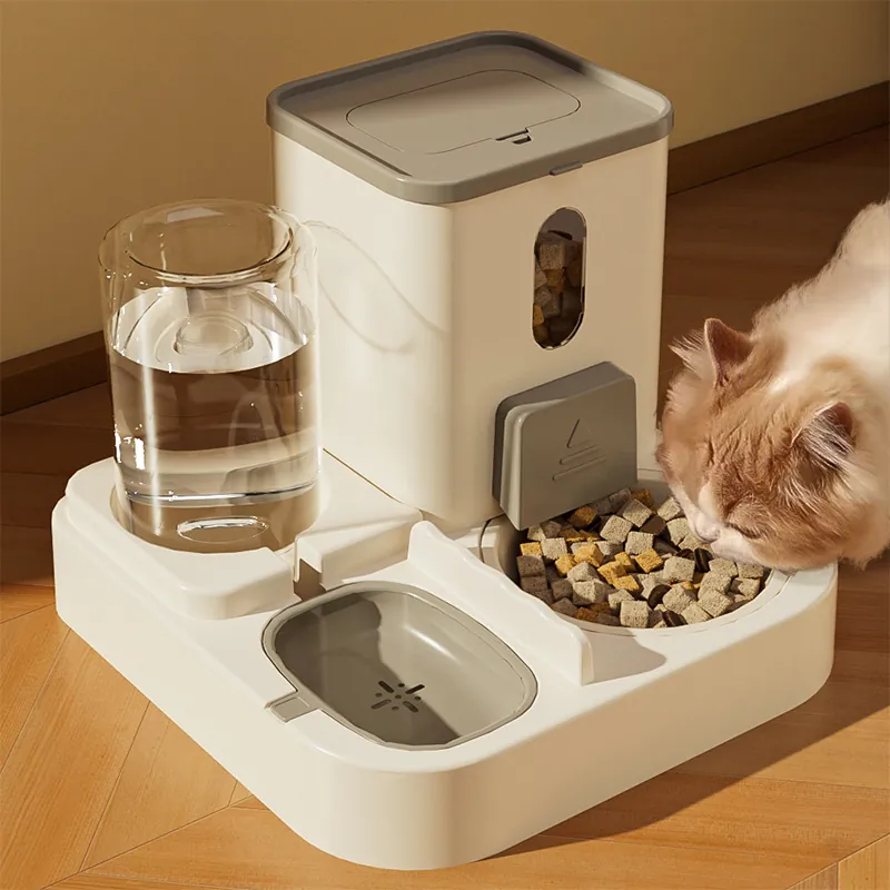 Automatischer 2-in-1 Haustier Futterautomat Und Tränke Schwerkraft Wasserspender Und Futternapf Set Für Katzen Hunde Große Kapazität Haustierbedarf