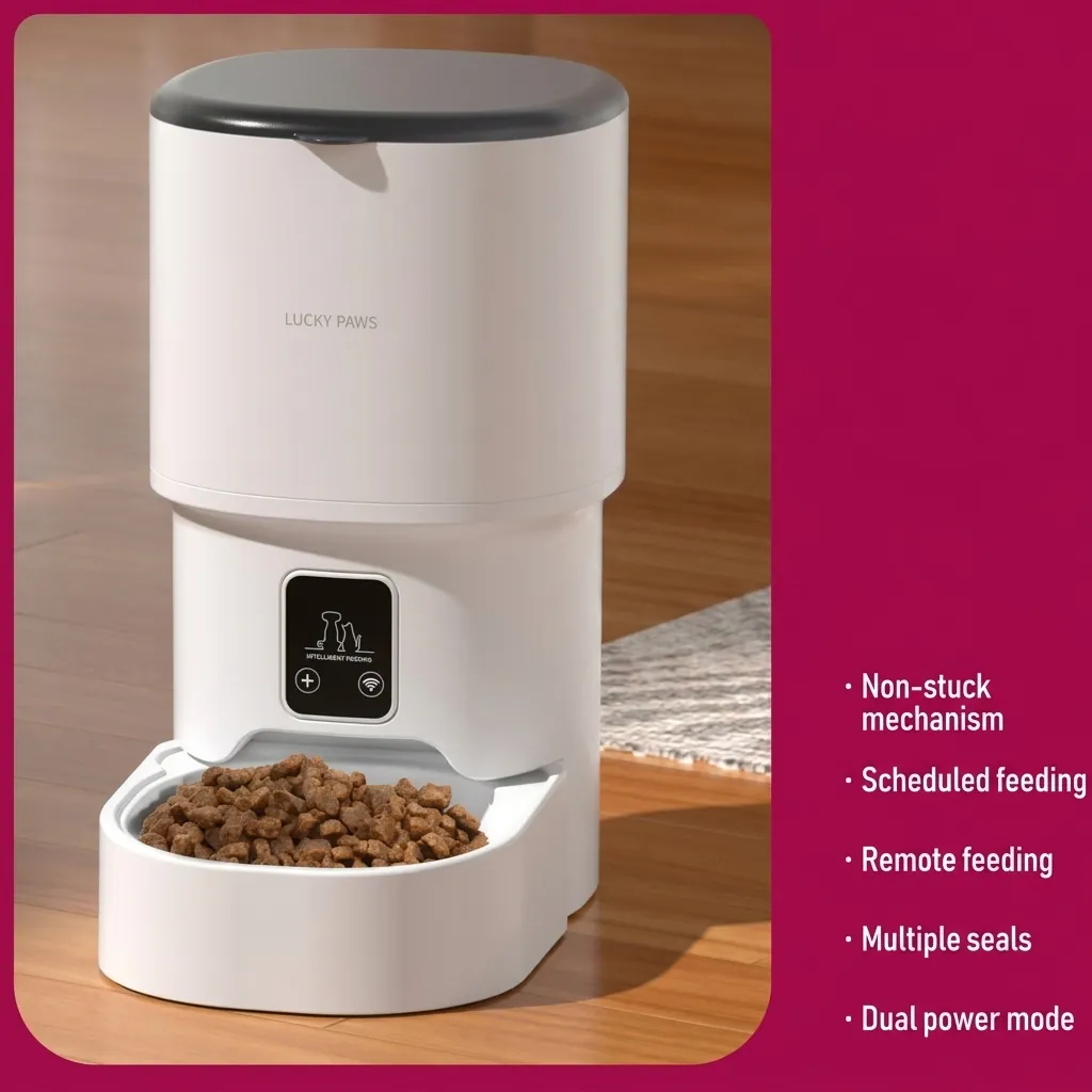 Smart Automatic Pet Feeder WiFi Bluetooth Control Timed Food Dispenser ABS Plastic Large Capacity For Cats Dogs Home Use