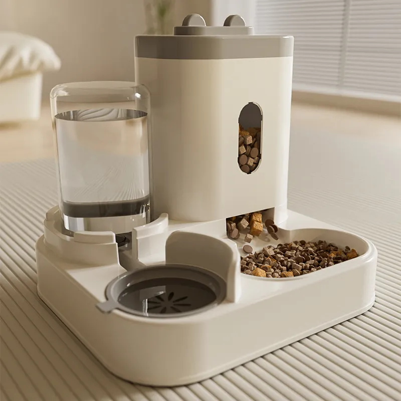 Automatischer Futterautomat Und Wasserspender Kombi Für Katzen Und Hunde Modern Minimalistisches PP Kunststoff Haustier Geschirr Set