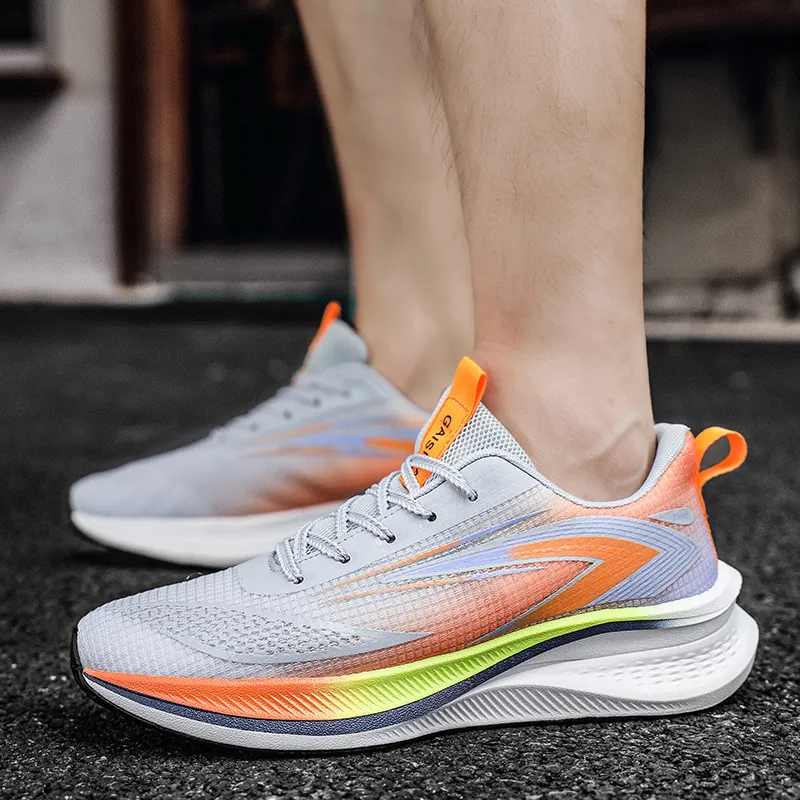 Men's Running Shoes Breathable Mesh Upper Lightweight Shock Absorption Sport Sneakers For Casual Walking Gym Fitness Jogging