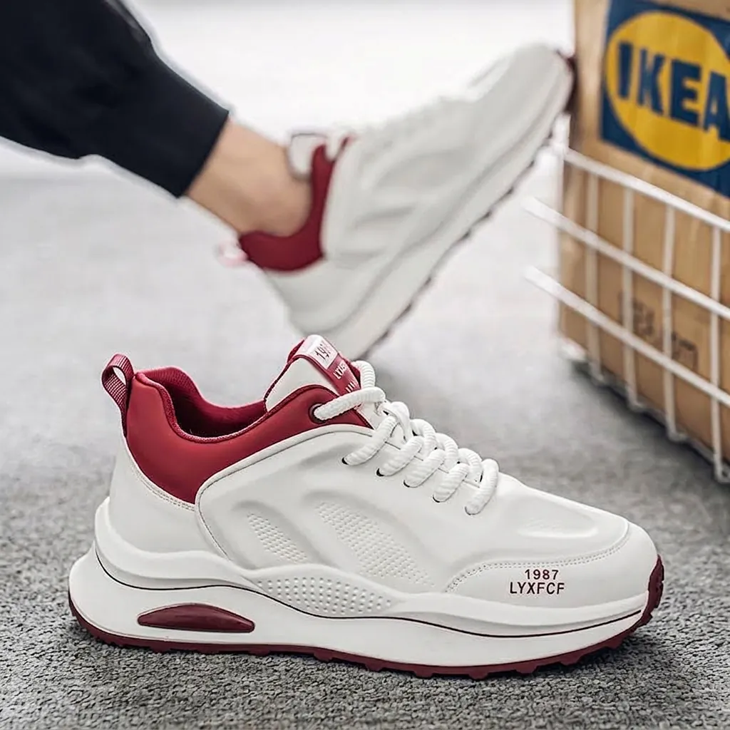 Men Retro Chunky Sneakers Thick Sole Running Shoes Breathable Height Increasing Casual Sport Shoes Color Block Dad Shoes