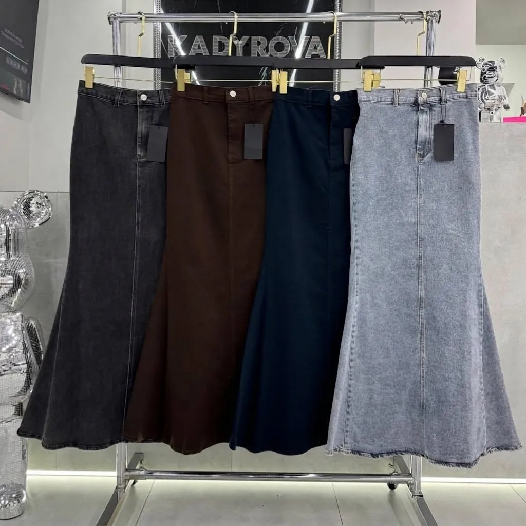 Women Vintage High Waist Mermaid Long Skirt Elegant Solid Color Bodycon Casual Maxi Skirt Polyester Spandex Bottoms