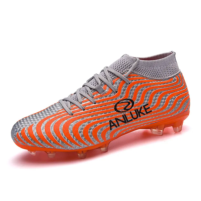 Zapatos de Fútbol de Caña Alta para Hombre Tacos AG Zapatos de Entrenamiento de Punto Transpirables para Adolescentes Calzado Deportivo