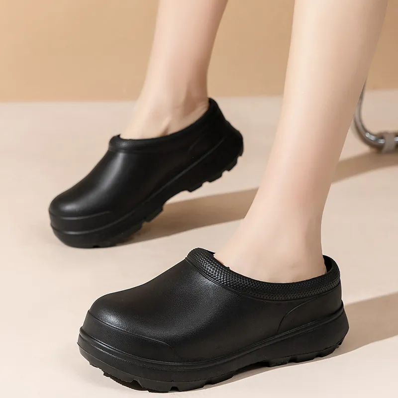 Zapatos de Cocinero Unisex Impermeables Resistentes al Aceite Zuecos de Trabajo EVA Antideslizantes para Cocina Enfermería