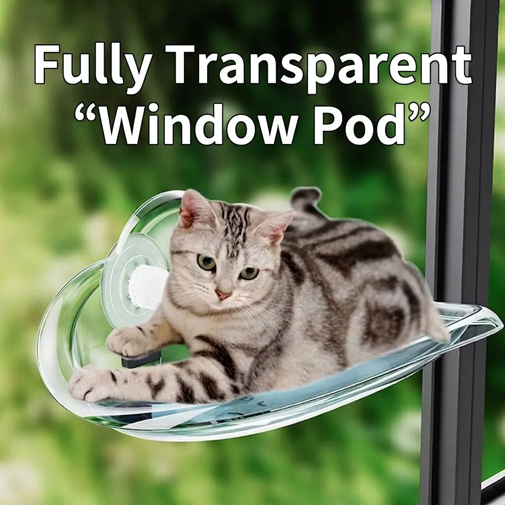 Schwebendes Fenster Katzenbett Transparent Saugnaof Katzenhängematte Wolkenform PVC Haustier Hängenest Zum Sonnenbaden