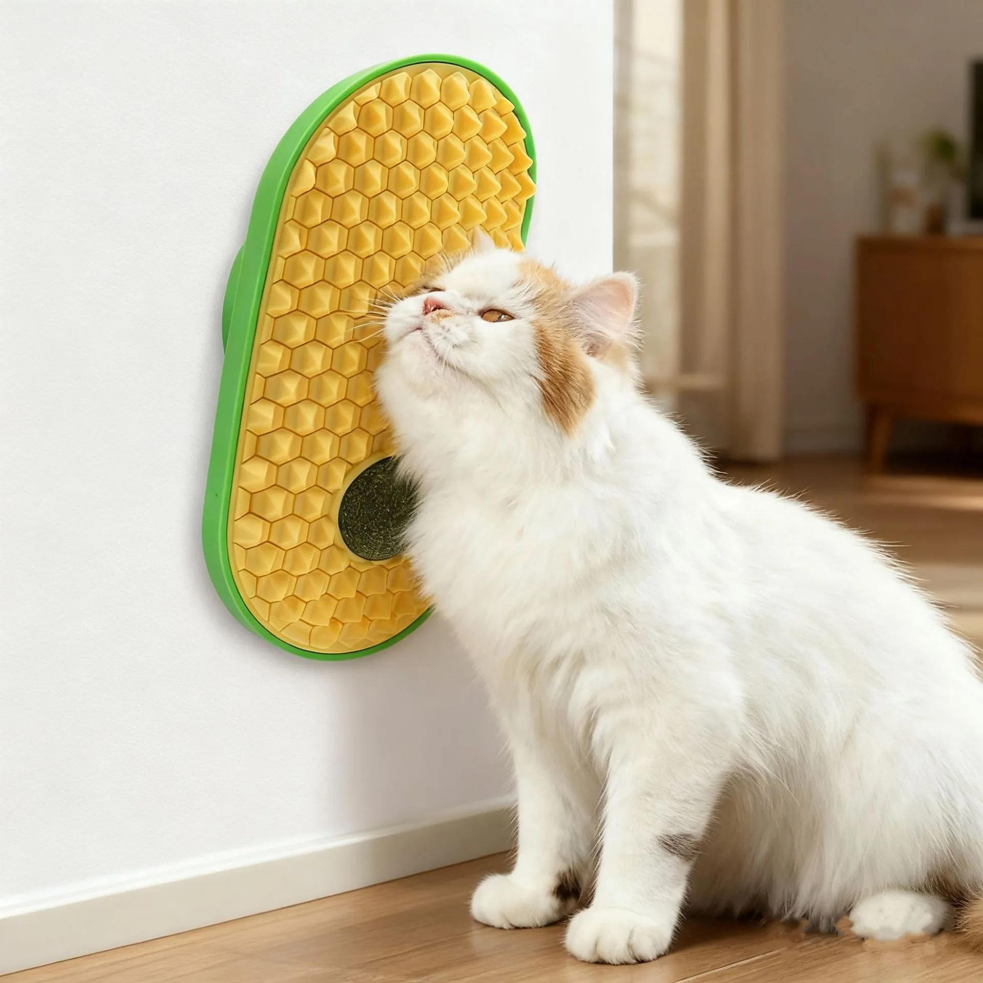Παιχνίδι Μπάλα Catnip σε Σχήμα Μπιζελιού Επιτοίχια Συσκευή Μασάζ για Γάτες Συσκευή Ξυσίματος ABS για Γάτες Εσωτερικού Χώρου Ανακούφιση από την Ανία