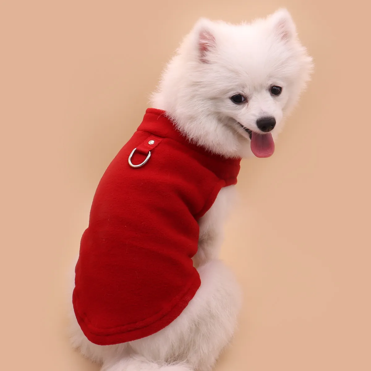 Gilet Caldo in Pile per Cani Cappotto Invernale per Animali Domestici con Anello a D per Cani Gatti di Piccola Taglia
