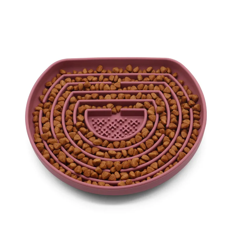Gamelle pour Chien à Alimentation Lente en Silicone avec Ventouse Anti-Dérapante Tapis à Lécher pour Animaux Design Labyrinthe